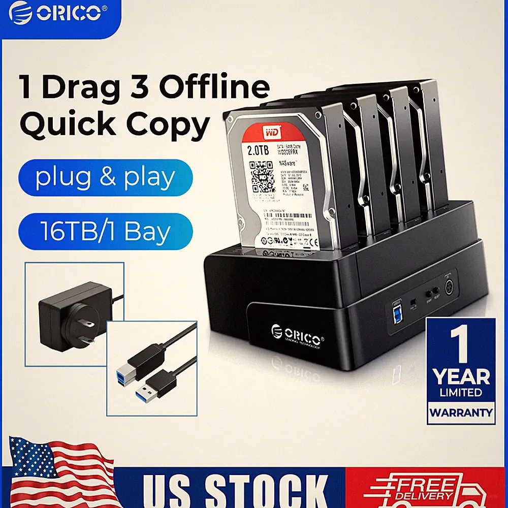 ORICO USB3.0 4 Bay Hard Drive Docking Station for 2.5/3.5 inch HDD SSD Off Clone